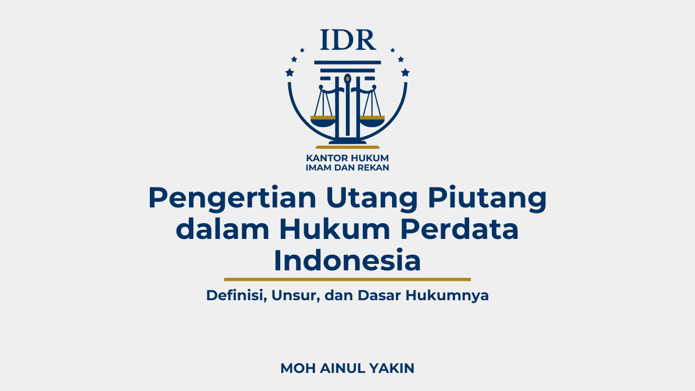 Pengertian Utang Piutang dalam Hukum Perdata Indonesia: Definisi, Unsur, dan Dasar Hukumnya